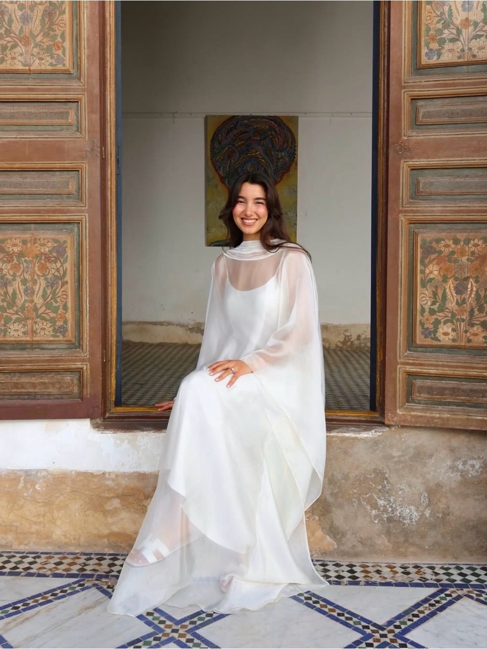 Huong Boutique Mary Rose White Sheer Maxi Dress